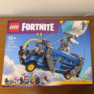 Lego Fortnite Blue Battle Bus Playset with Yellow Accents